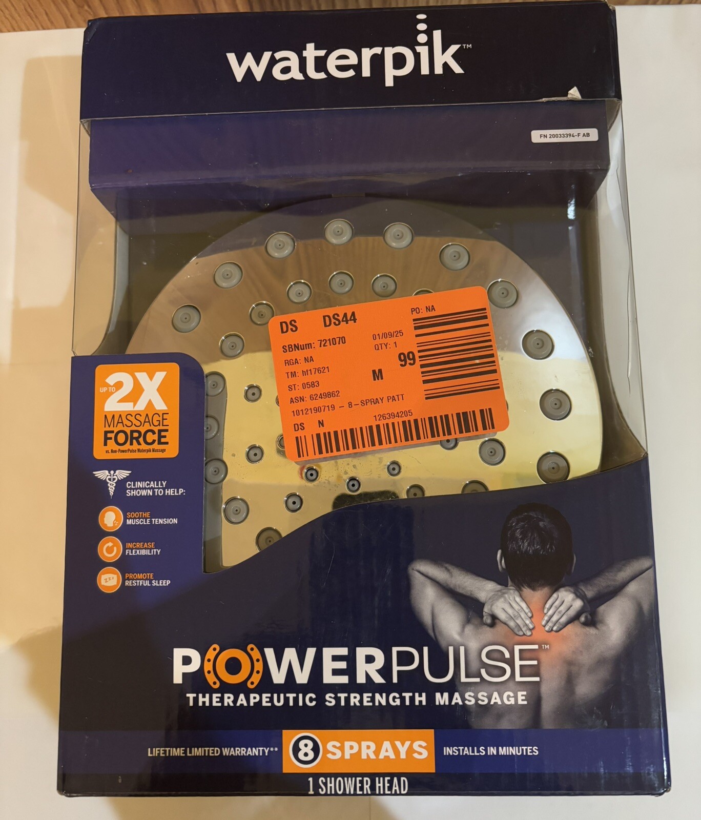 Waterpik 8-Spray Patterns Wall Mount Rain Fixed Shower Head Chrome YPW-833E