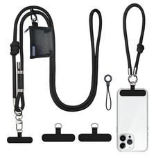 Phone Lanyard-1 Adjustable Neck Phone Strap with Wallet, 1 Wrist Strap
