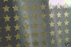 90 stars gold heat adhesive flex, flock, patch, gold glitter 1 cm