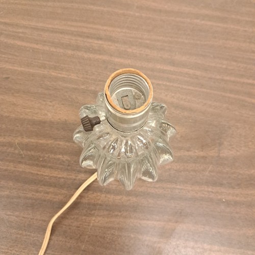 Vintage Pumpkin Shaped Clear Glass Lamp W Inner Light Superb Holiday Rare Decor - Picture 7 of 8