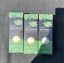 Pack of 3  - MELAO - Jamaican Black Castor Oil - 60 mL. / 2 fl. oz.
