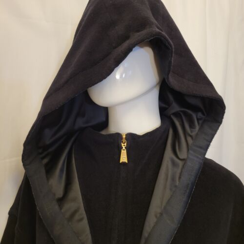 Escada Sport jacket womens medium black oversized velour Italy hooded zip - Picture 6 of 24