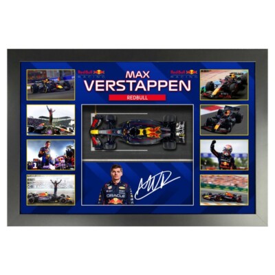 Max Verstappen 1:24 Scale Redbull F1 Model Car Signed Framed Display