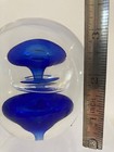 Art Glass Paperweight Vas Vitreum Sweden Blue And Clear Swirl Heavy — photo 4