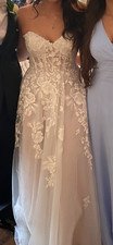 davids bridal Galina Signature ivory split front Aline size 6. Gorgeous, perfect