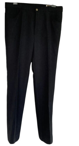 FARAH Mens Size 88cm 35" Waist Slacks  33L Dress Trousers Polyester Black - Picture 1 of 9