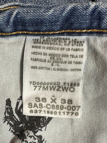 Wrangler Men's Straight Leg Blue Jeans sz 36 x 38 (15010) TALL - Picture 5 of 5