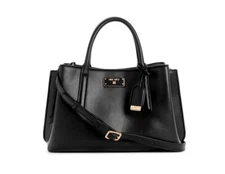 NINE WEST Leonel 3 compartment faux-leather satchel crossbody bag - Black