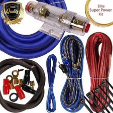 Complete 2500W 4 Gauge Car Amplifier Installation Wiring Kit Amp PK3 4 Ga Blue