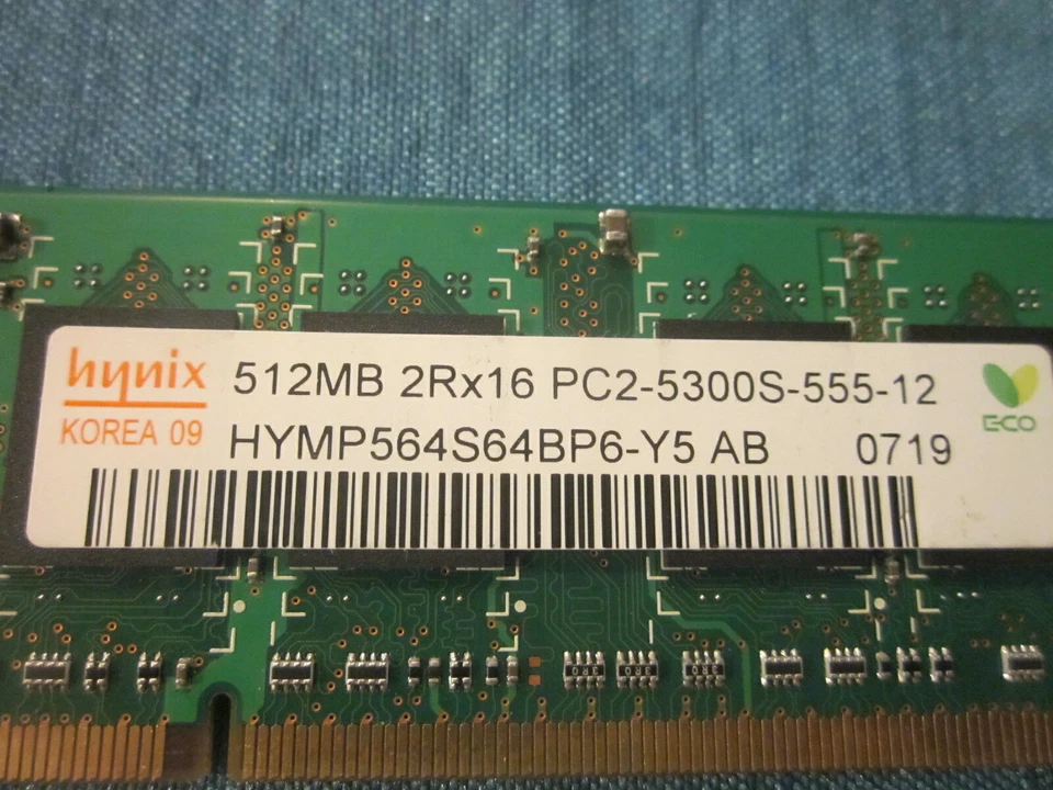 Hynix 2 x 512MB = 1GB PC2 5300S 555 Laptop Memory RAM HYMP564S64BP6-Y5 - Image 2 of 4