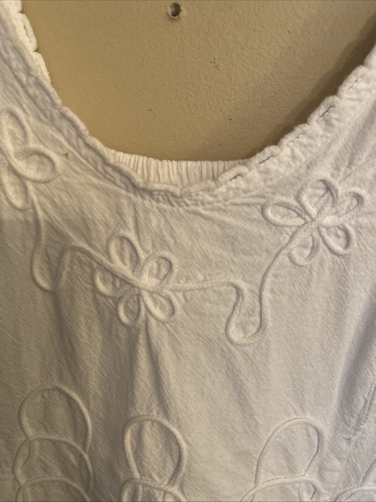 Paradise Found Sleeveless M Dress Embroidered White Cotton Cocktail Cottage Core