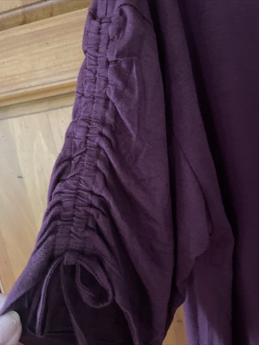 14th & Union Cinched Sleeve burgundy top NWOT xl - Picture 3 of 3