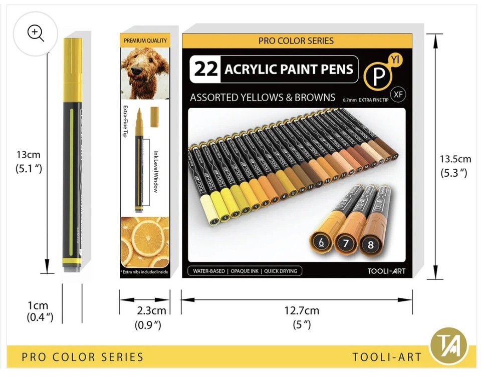 Acrylic Paint Pens 22 Assorted (Yellow & Browns) (XF) Brand New!! eBay