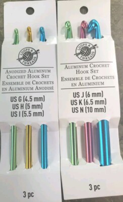 Anodized Crochet Hook Set by Loops & Threads , G H I J K N 4.5 5 5.5 6 6.5 10mm
