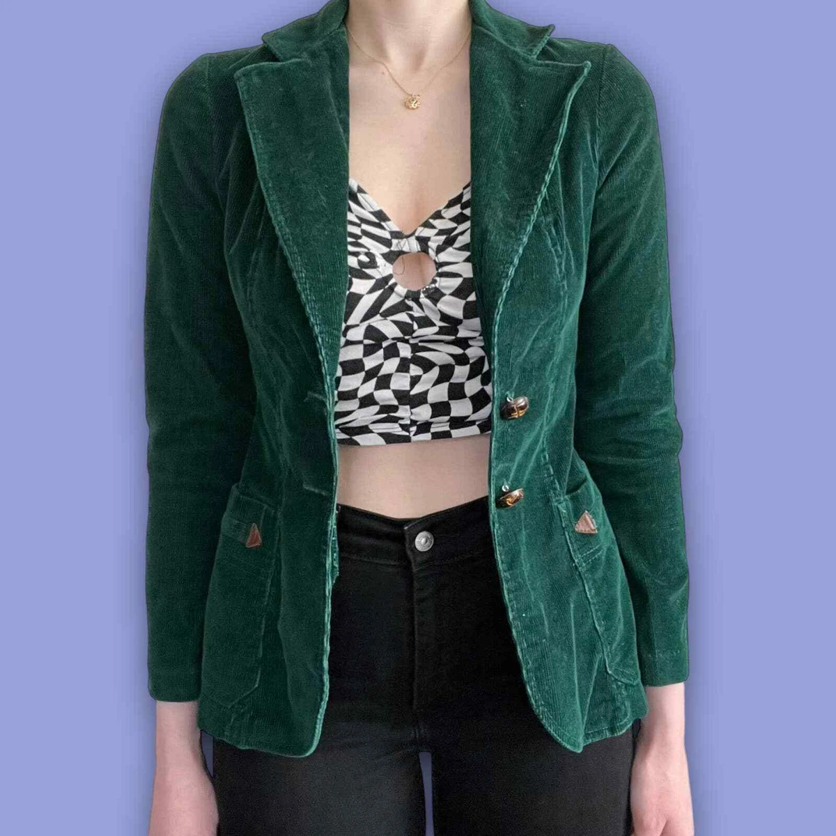 Emerald green top corduroy jacket