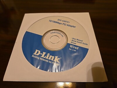 D-Link Ver 3.00 DFE-530TX+ Wired 10 100 Mbps PCI Adapter Drivers & Manual CD
