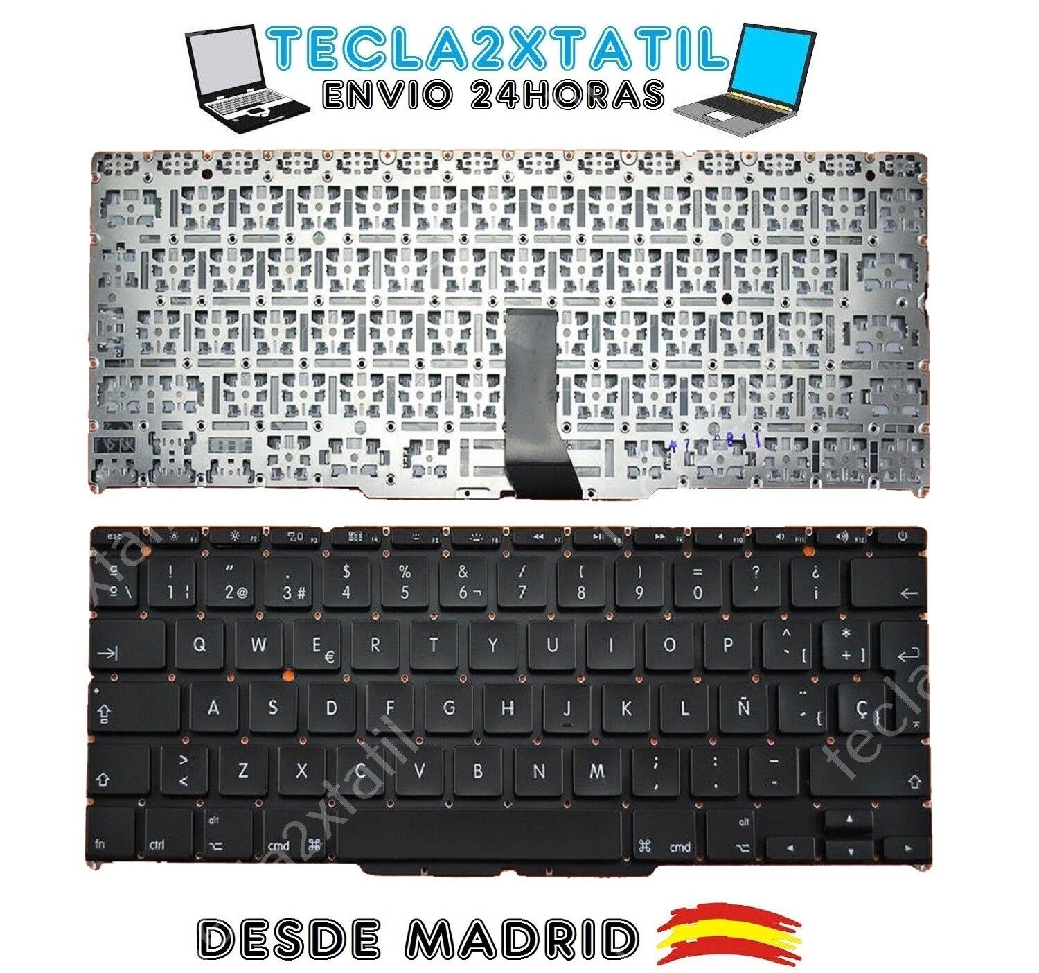 TECLADO ESPAÑOL para Apple Macbook A1465 AIR 2014 NEGRO SP KEYBOARD NEW T620