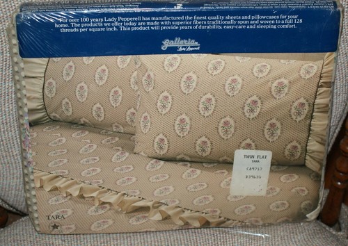 Vtg Lady Pepperell Galleria Tara Flower & Ruffle Twin Flat Sheet Fast Shipping - Picture 3 of 3