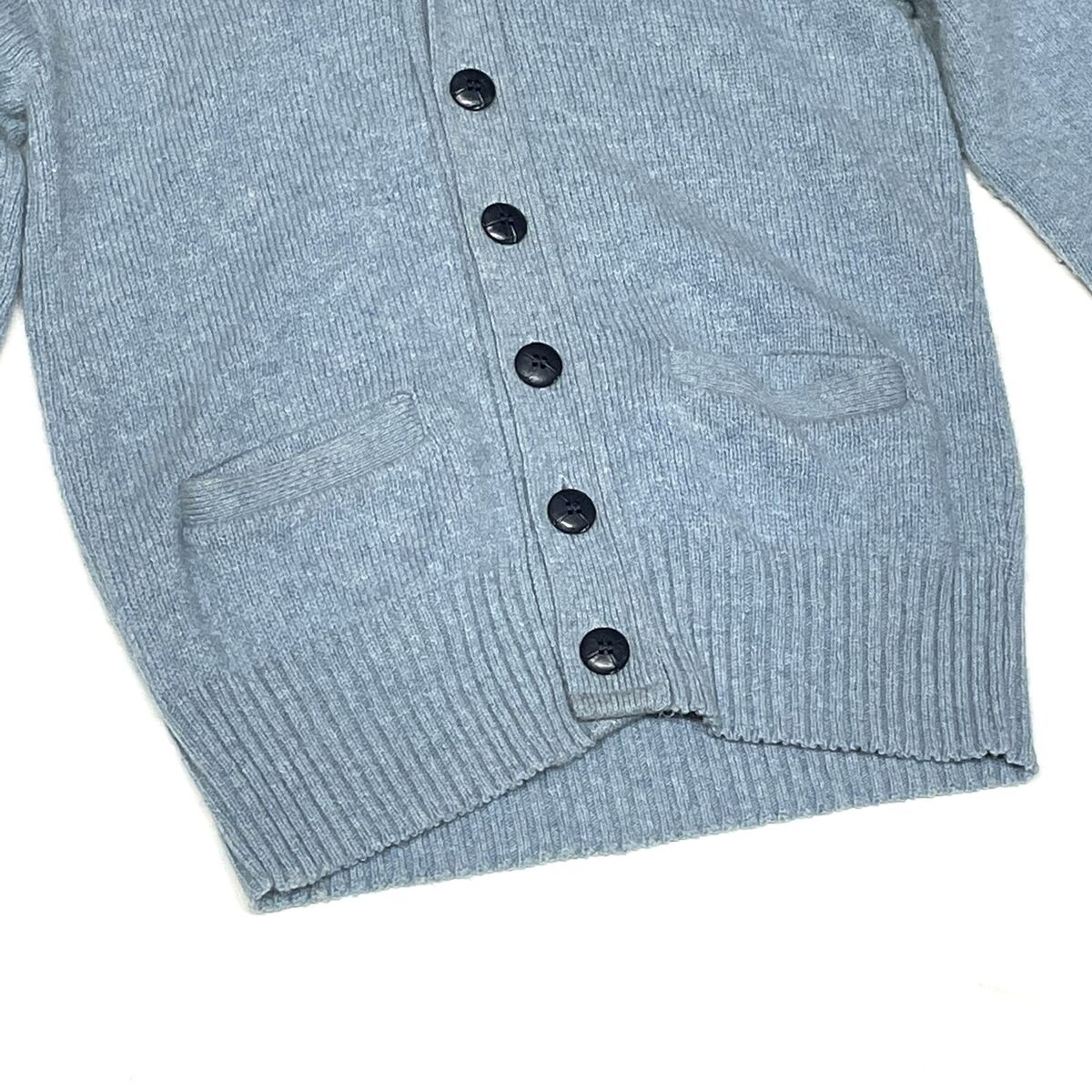 Vintage 60s Campus Wool Knit Fuzzy Blue Cardigan • Men's Vintage 60s Campus Wool Knit Fuzzy Blue Cardigan • Men's