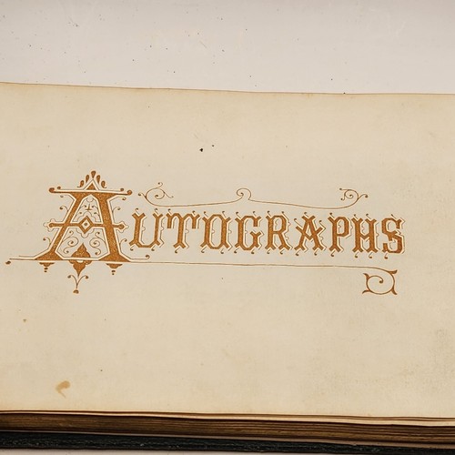 Antique 1875 Autograph Album Green With Gold Trim - Picture 6 of 20
