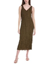 Eileen Fisher Pleated Silk Flare Dress Women's Xxs