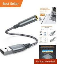 High-Quality USB to 3.5mm Audio Adapter - Compatible with PC, Mac, PS4  More