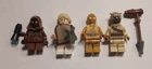 LEGO LOT OF 4 STAR WARS MINIFIGURES LUKE C3PO JAWA TUSKEN