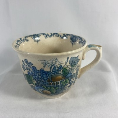 Mason's Patent Ironstone Blue Fruit Basket Tea Cup-Made In England