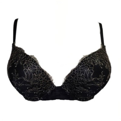 Victoria s Secret Bombshell Caged Bra with Lace Accents/32D - Black