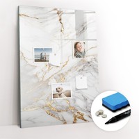 Magnettafel KüChe BüRo Mit Marker Schwamm Magneten Dekorativer Marmor 70X100 Cm