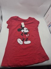 Disney Women Mickey Mouse Shirt New Sold Out Rare Cute Red official authentic
