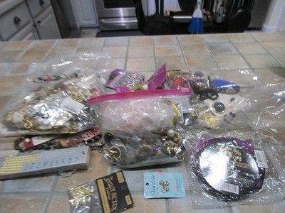 HUGE Mixed Lot Beads & Jewelry Making Supplies Parklane earrings, broaches etc
