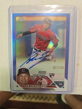 2023 Topps Chrome Tyler Freeman Rookie Autograph True Blue Refractor 077/150 SSP