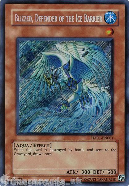 HA01-EN001 Blizzed, Defender of the Ice Barrier Secret Rare UNL Edition Mint YuG