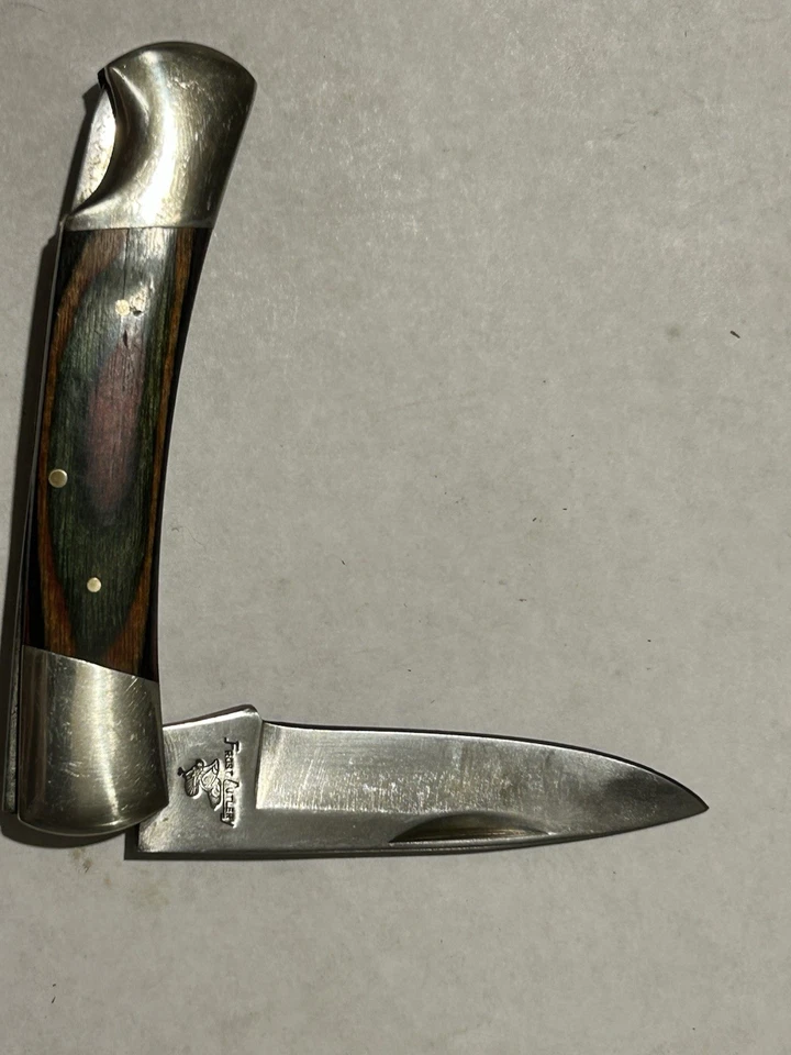 VTG EUC Frost Cutlery Japan folding knife Multi Colored Wood Handle - Image 3 of 3