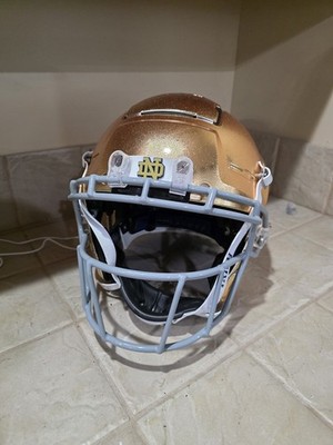 New Notre Dame Fighting Irish Schutt F7 2.0 Football Helmet Textured gold chrome