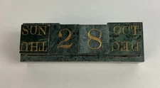 Vintage marble block calendar date month Day
