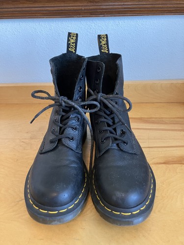 Dr. Martens 8 Oeillets #13512 Cuir Noir Combat Docs Air Wair Femme Taille 6/37 - Photo 3/10