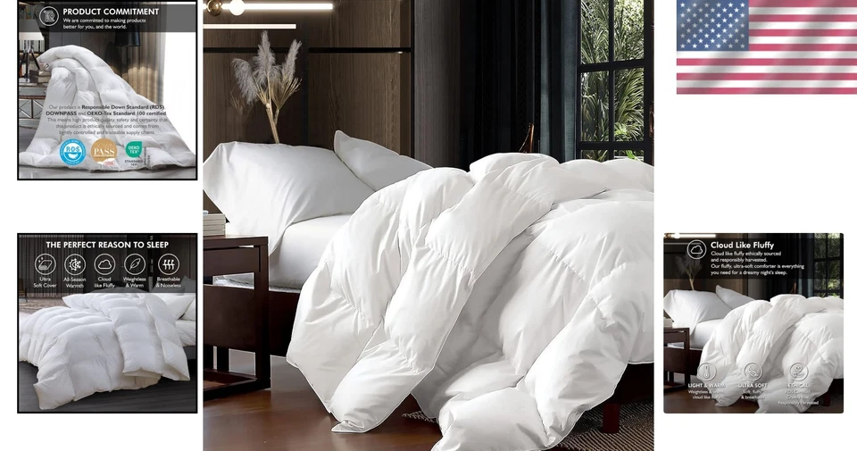 -Round Comfort Goose Down Comforter, OEKO-Tex Certified - Image 2 of 4