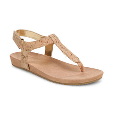 VIONIC Palisades Toe Post Ankle Strap Sandal - Gold Cork NEW