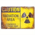 Vintage Radiation Hazard Tin Metal Signs Home Décor 8x12 Retro Wall Art for Kitc