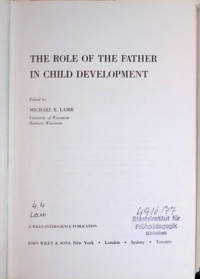 The Role of the Father in Child Development Wiley series in personality processe
