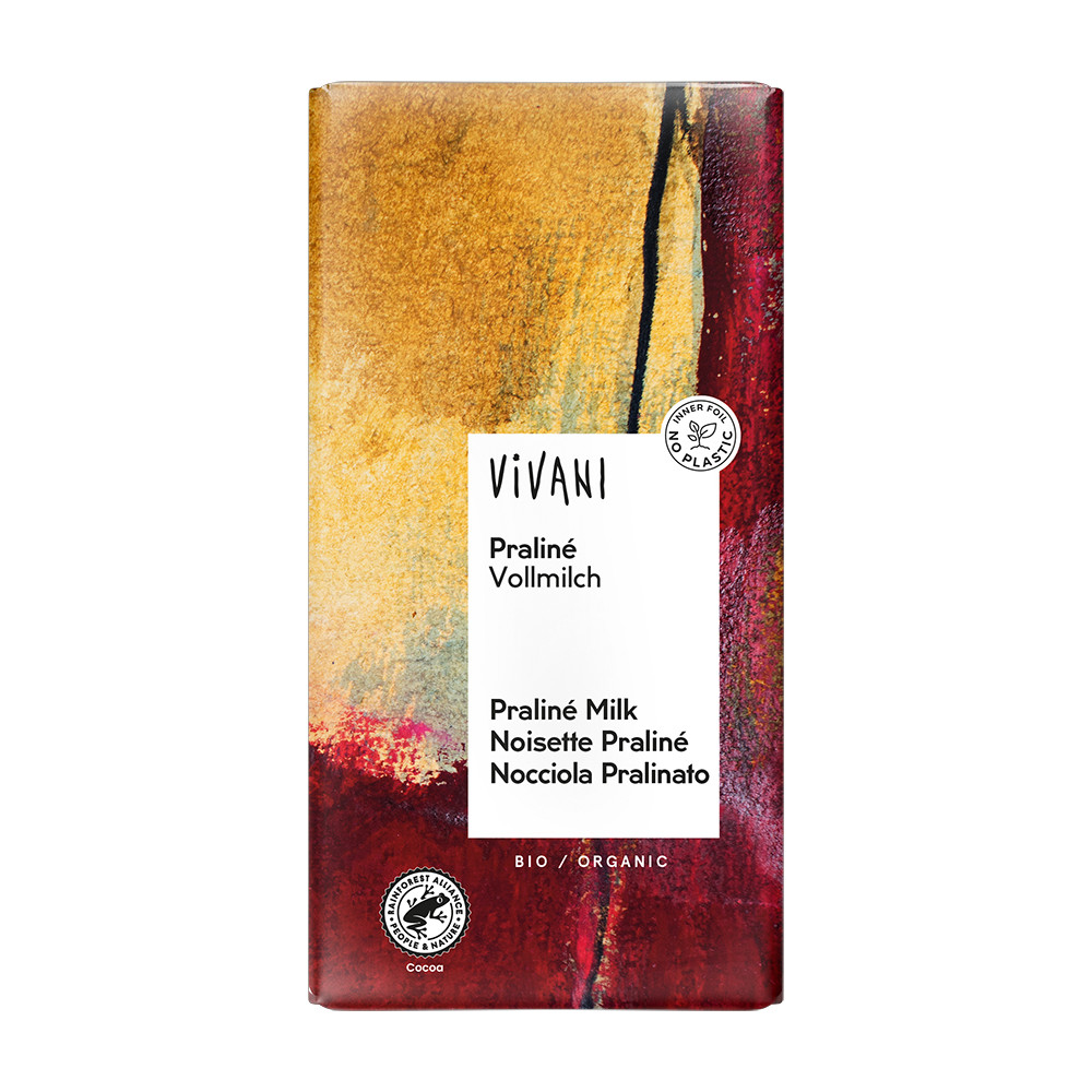 Vivani Organic Milk Praliné Chocolate 10x100g Fairtrade Bars