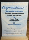 2025-26 Topps Finest COOPER FLAGG Auto Orange Geo /15 Redemption REDEEMED