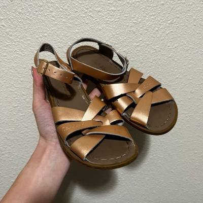 #ad Salt Water Sandals by Hoy The Original gold leather sandals girls 3 $24.00
