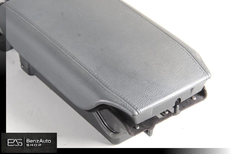 00-06 Mercedes W215 CL55 CL500 AMG consola central reposabrazos tapa cuero negro OEM Foto 3 de 4