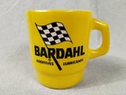 Vtg BARDAHL Oil Anchor Hocking Stackable Milk Glass Coffee Mug HTF Collectible