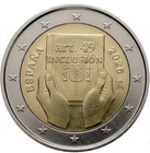 Spain coin 2€ Euro 2026 Inclusion Social disability protection rights hands book