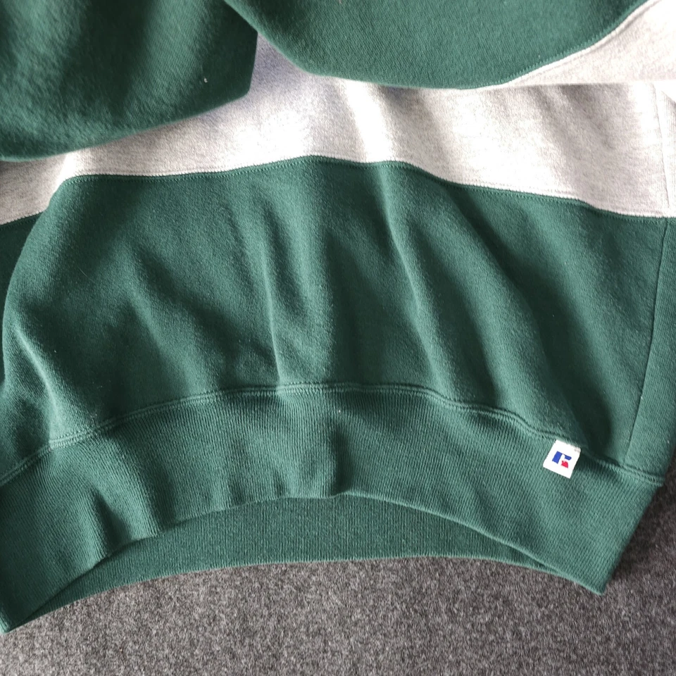 Sudadera con Capucha Russell Athletic Colorblock Talla L 1/4 Cremallera Pullover Sudadera De Colección Años 90 Foto 4 de 4