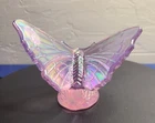 Fenton Art Glass Butterfly Figurine Pink Iridescent